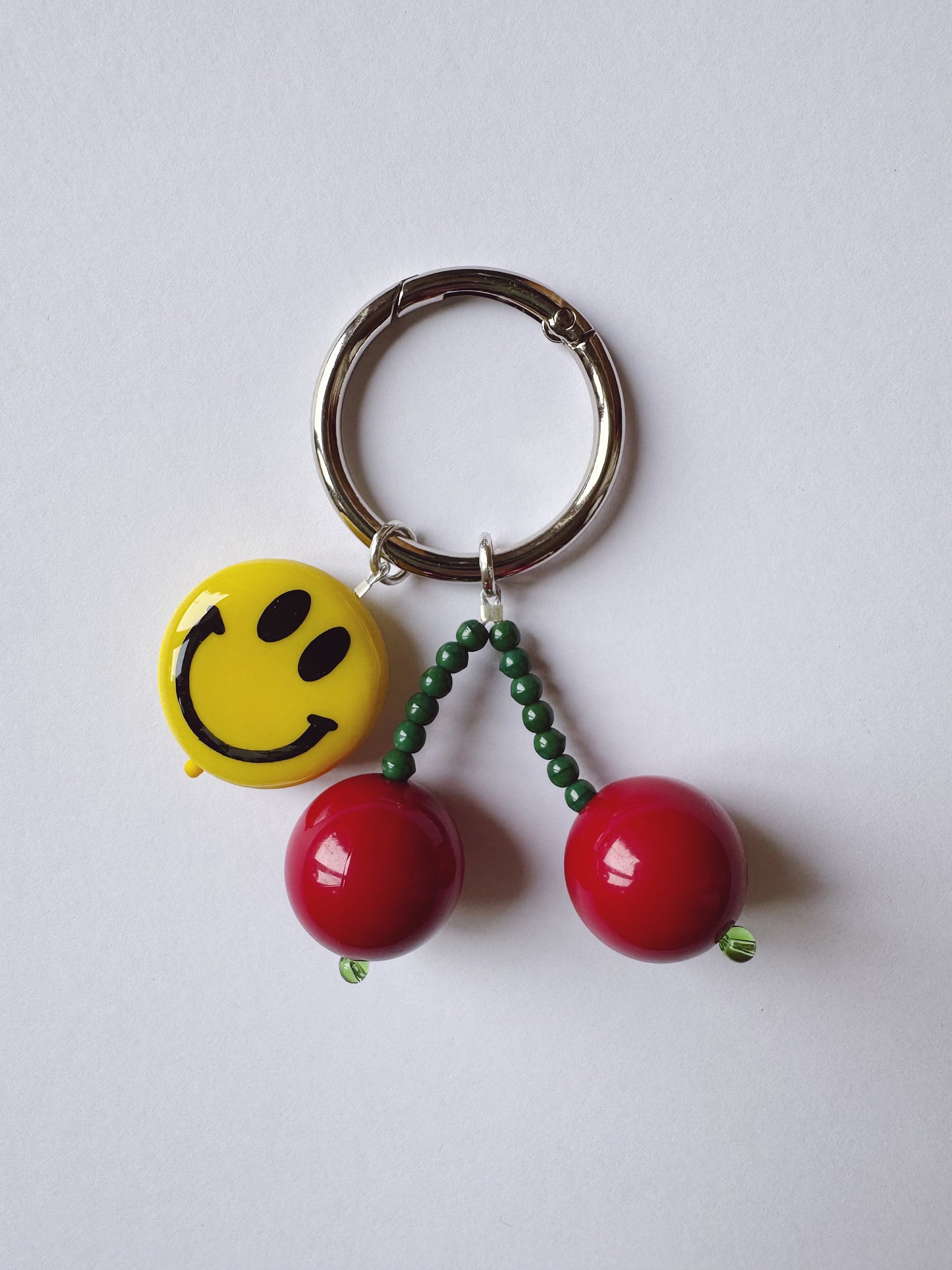 Cherry + Big Smiley Bag Charm