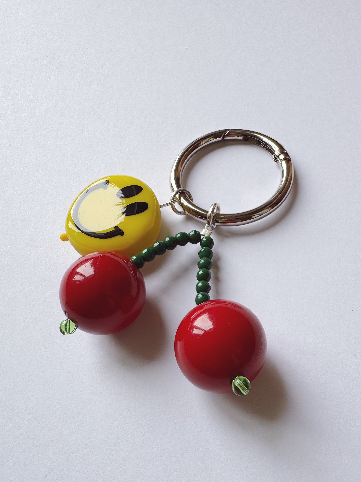 Cherry + Big Smiley Bag Charm