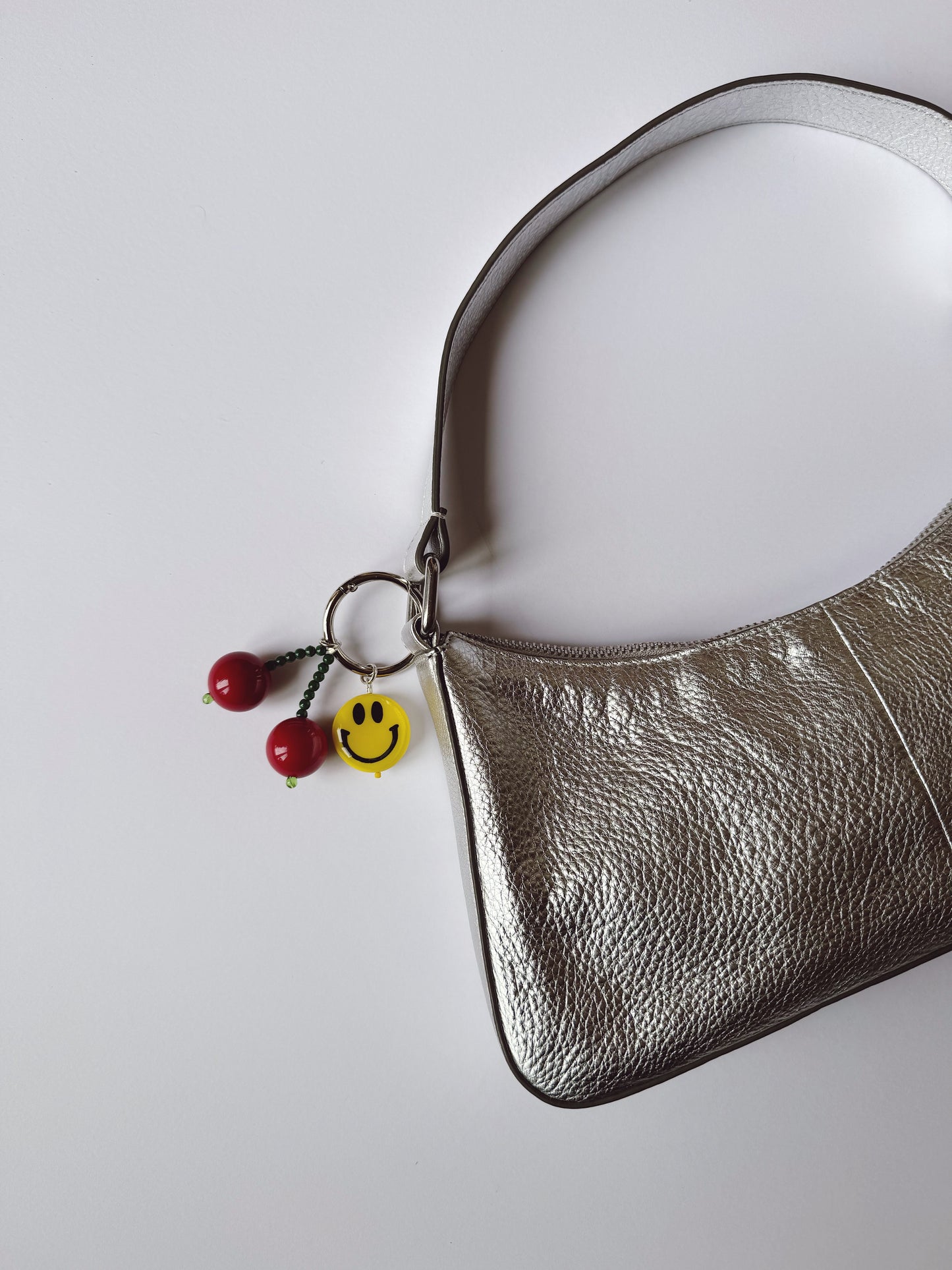 Cherry + Big Smiley Bag Charm