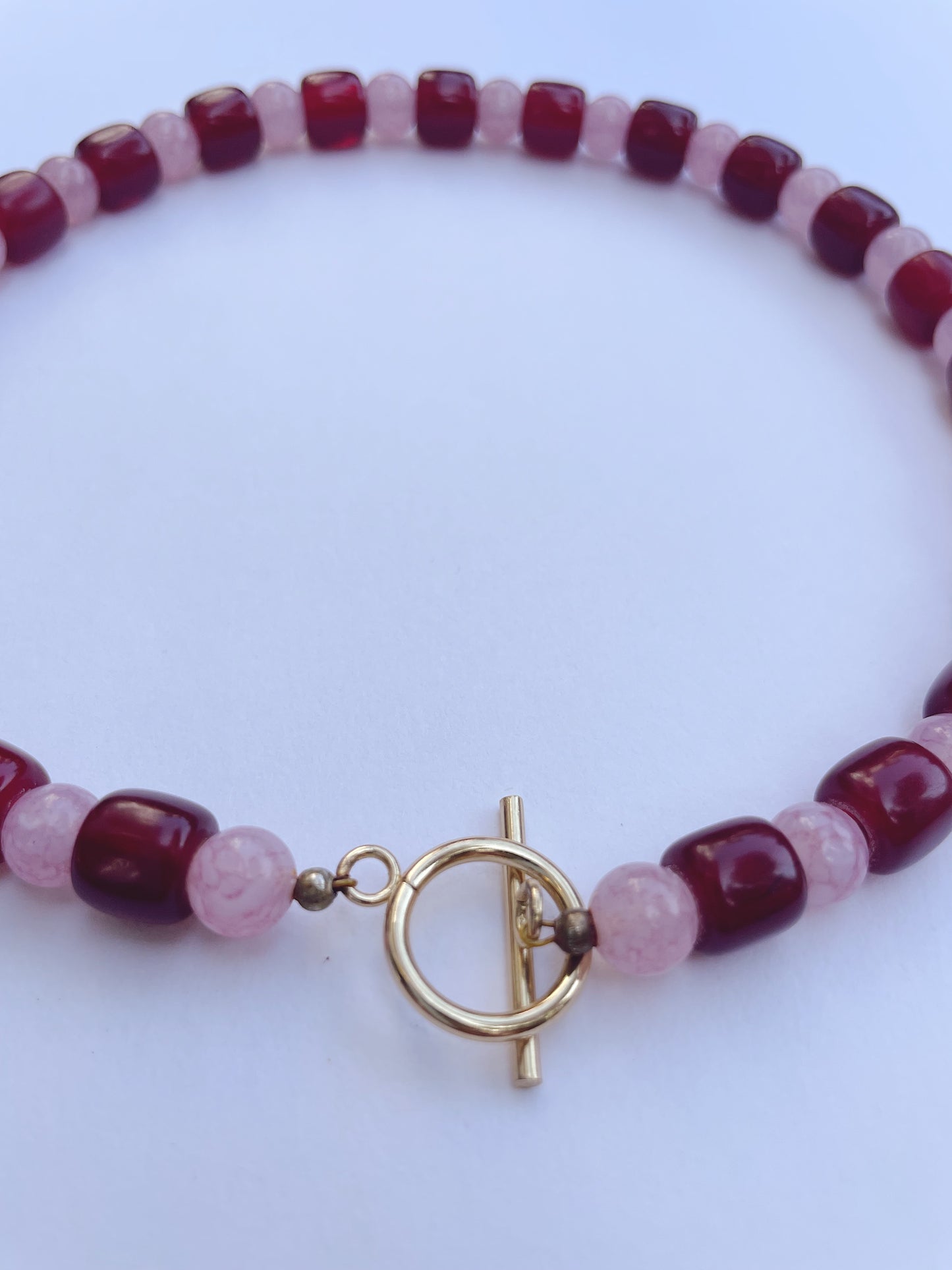 Cranberry Stripe Necklace