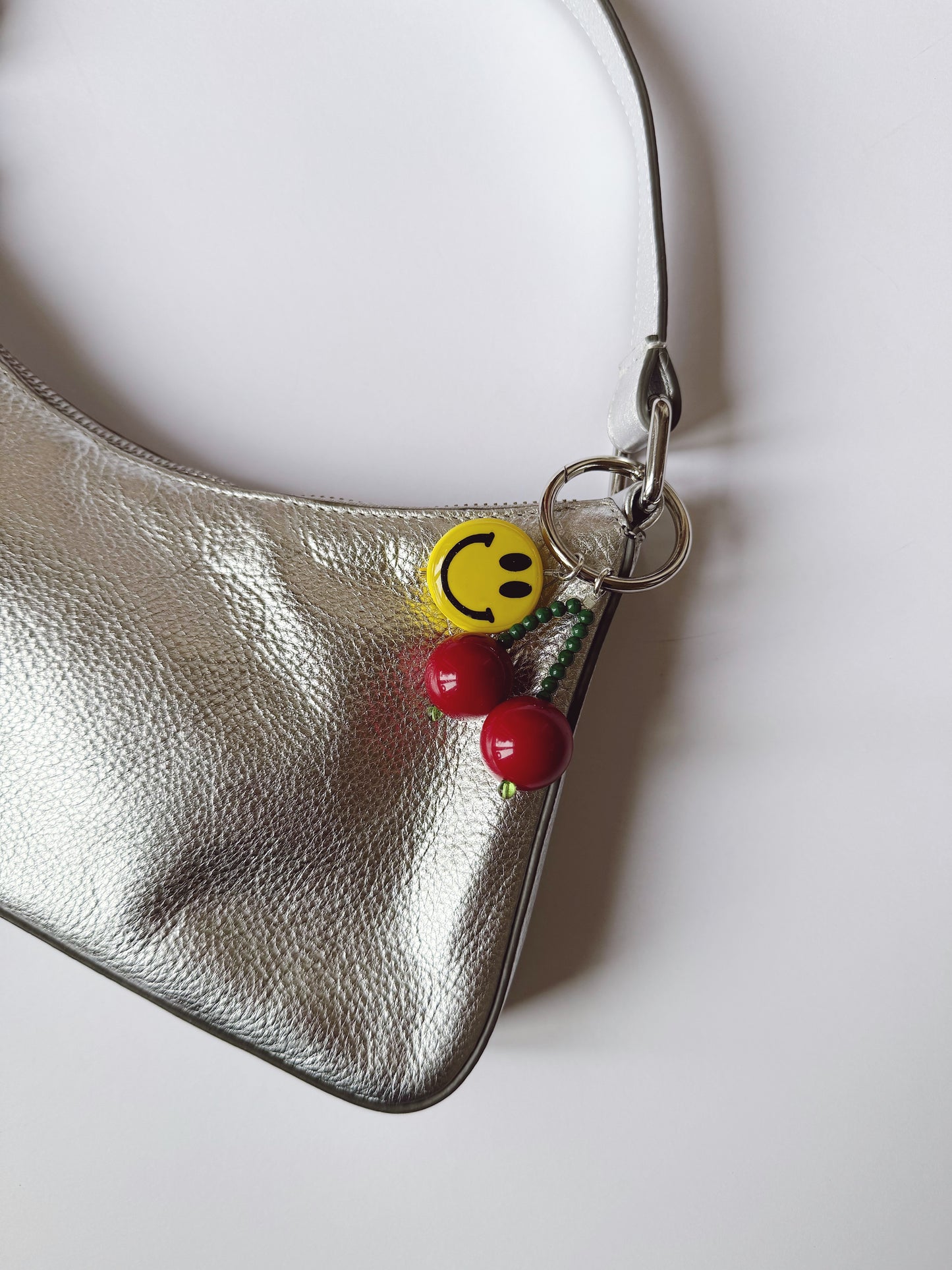 Cherry + Big Smiley Bag Charm