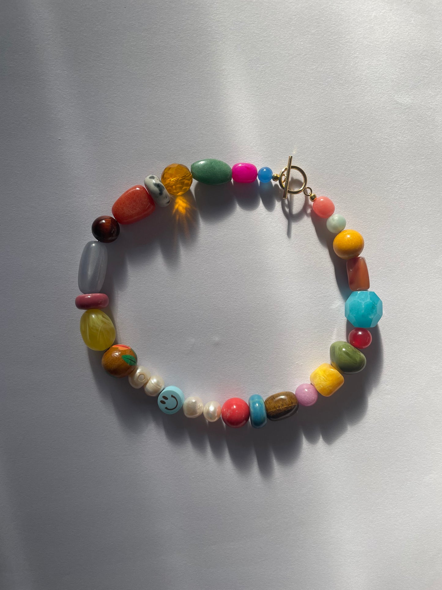 Sky Blue Smiley Necklace