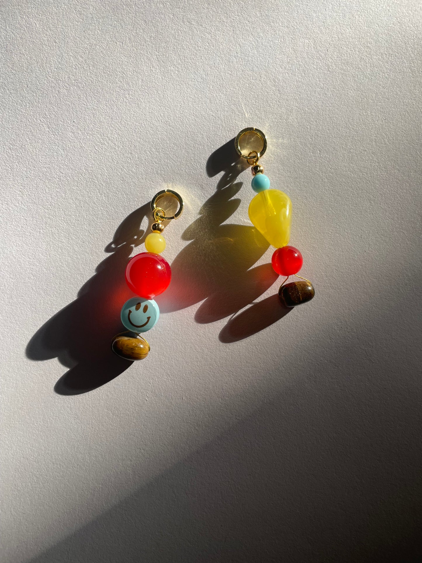 Sky Blue Smiley Earrings