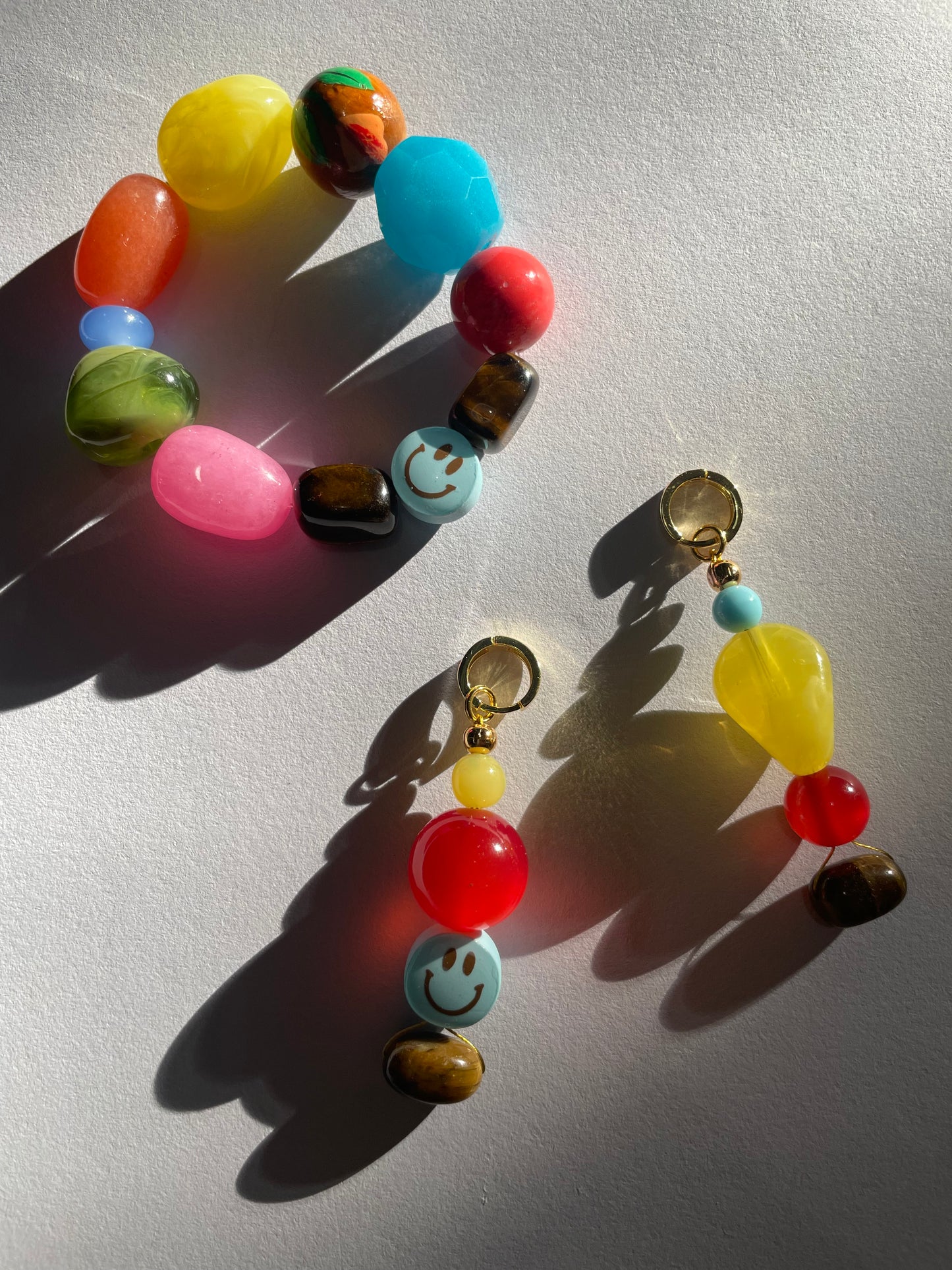 Sky Blue Smiley Earrings