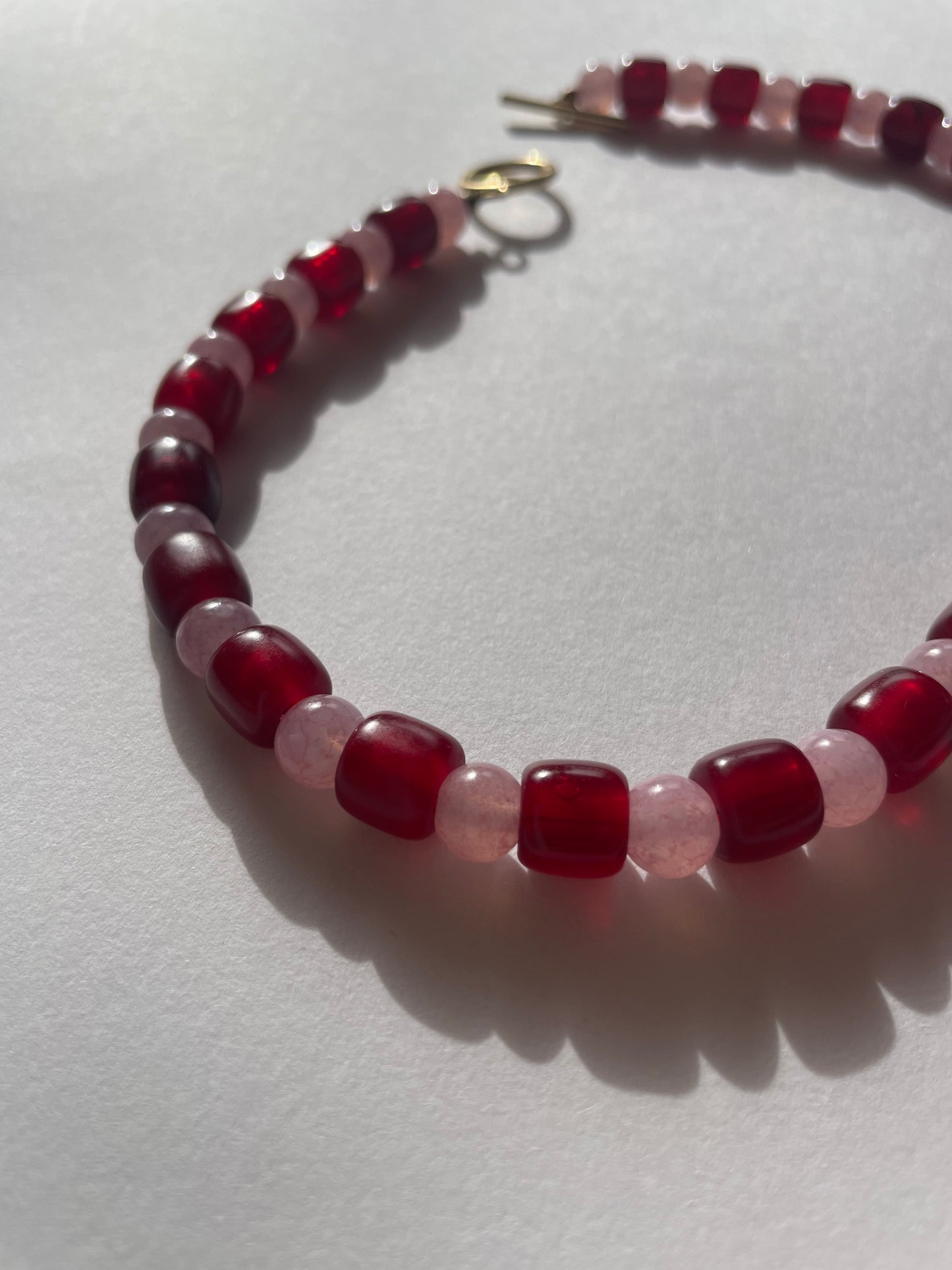 Cranberry Stripe Necklace