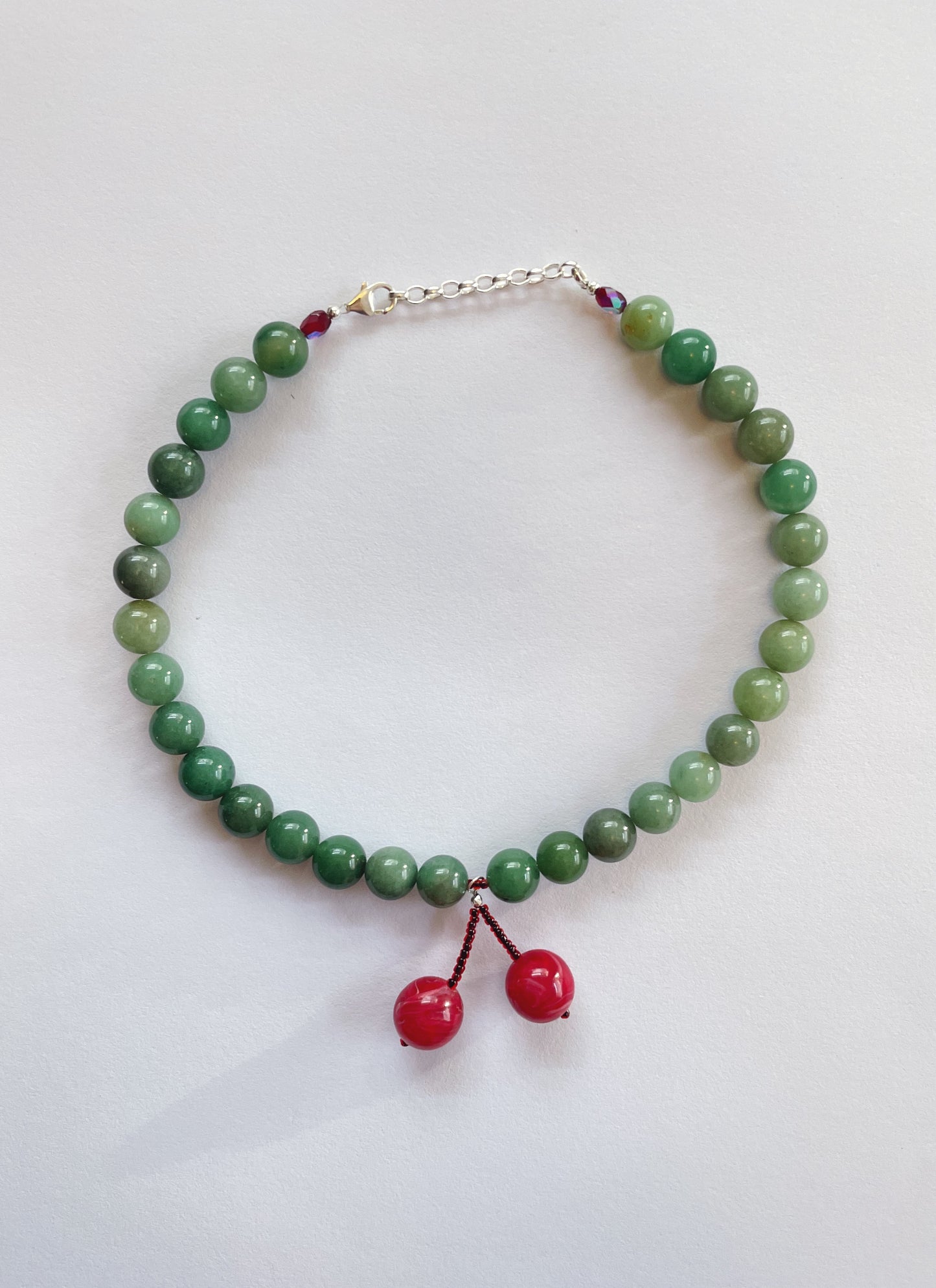 Forest Green Cherry Necklace