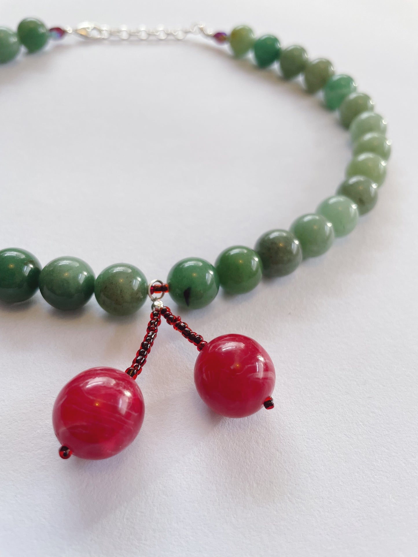 Forest Green Cherry Necklace