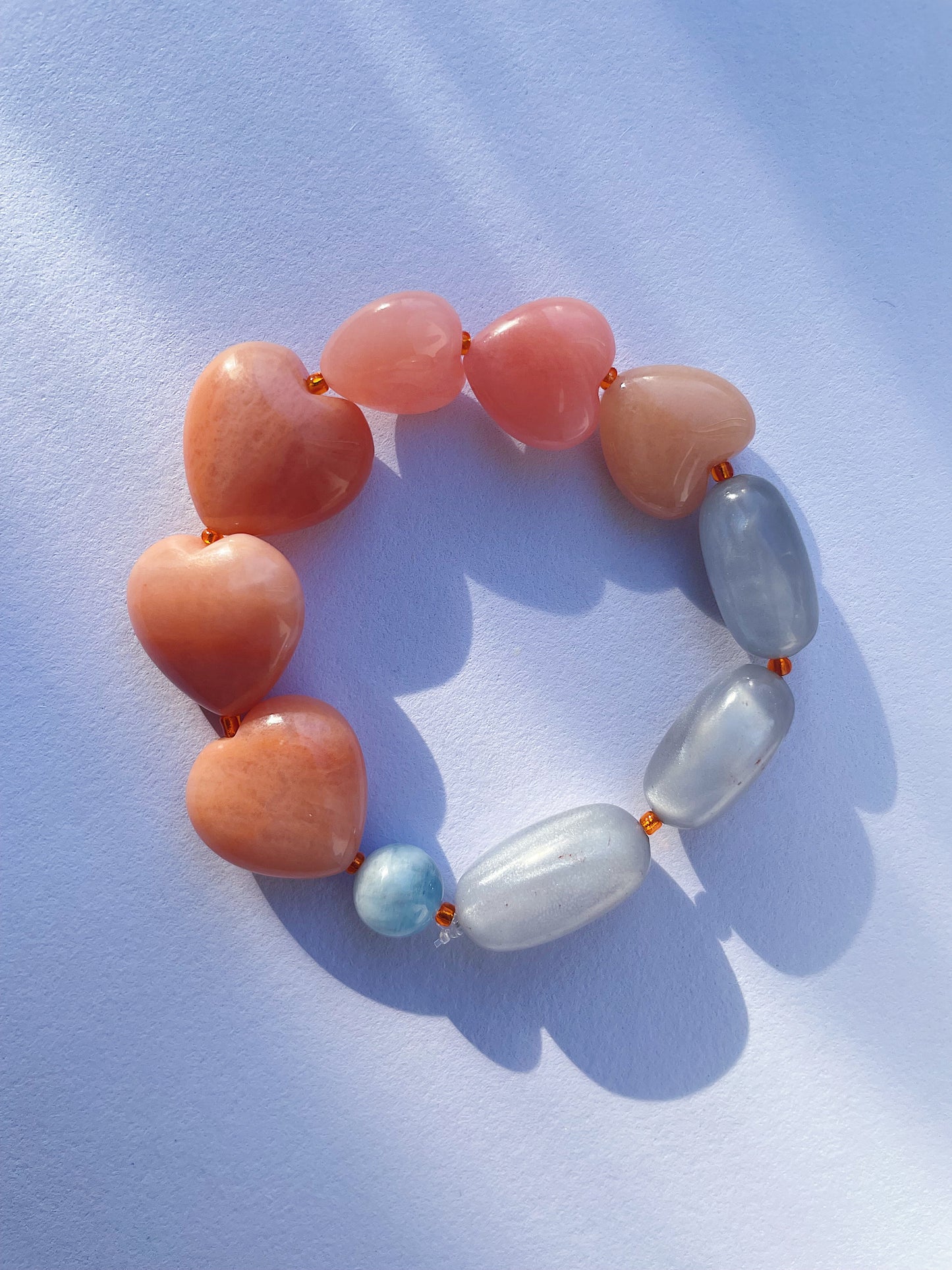 Peach and Grey Bracelet