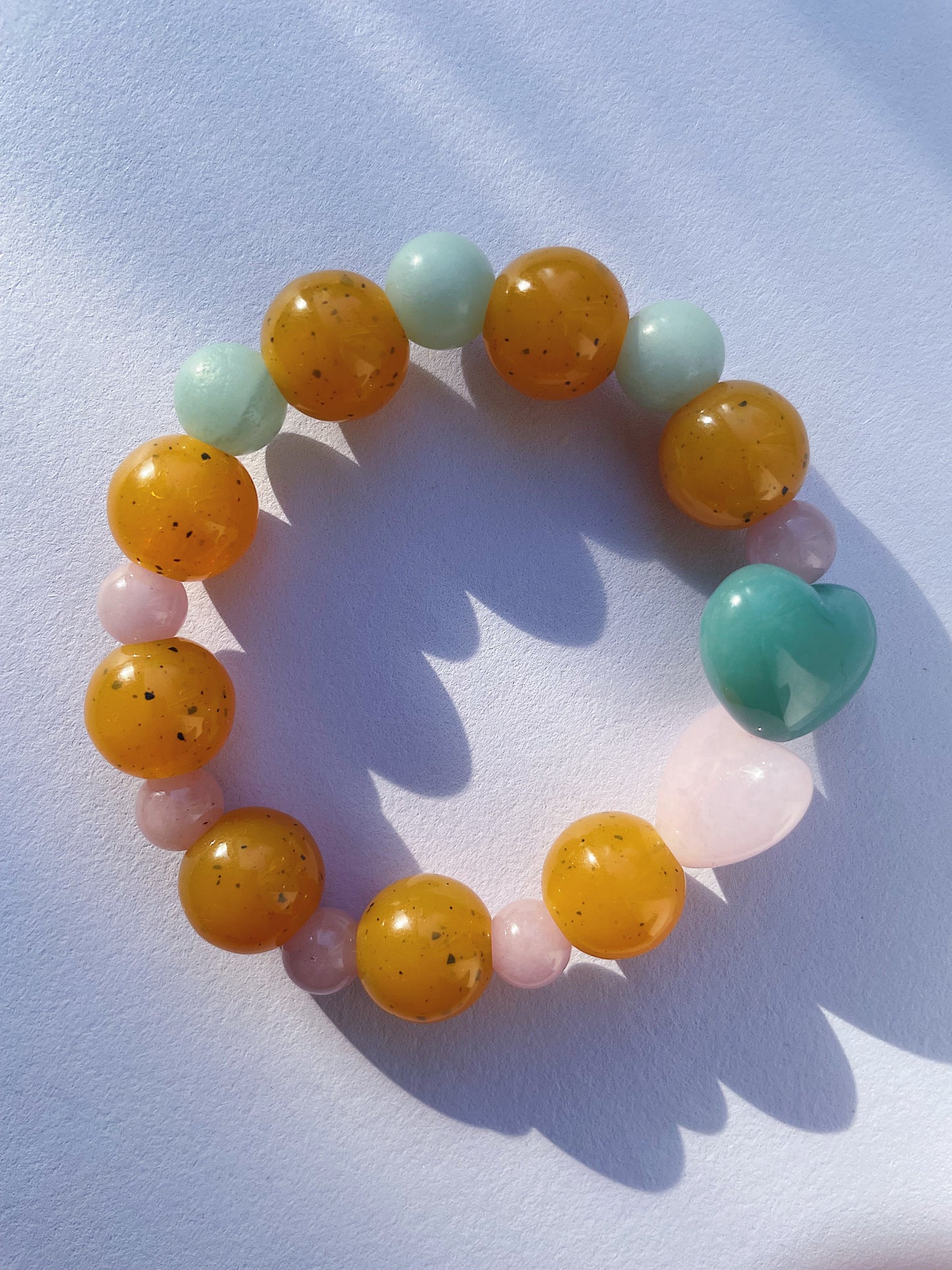 Turquoise, Mustard and Lilac Bracelet