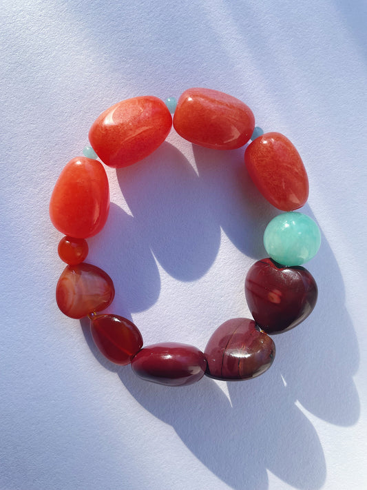 Aubergine and Watermelon Bracelet