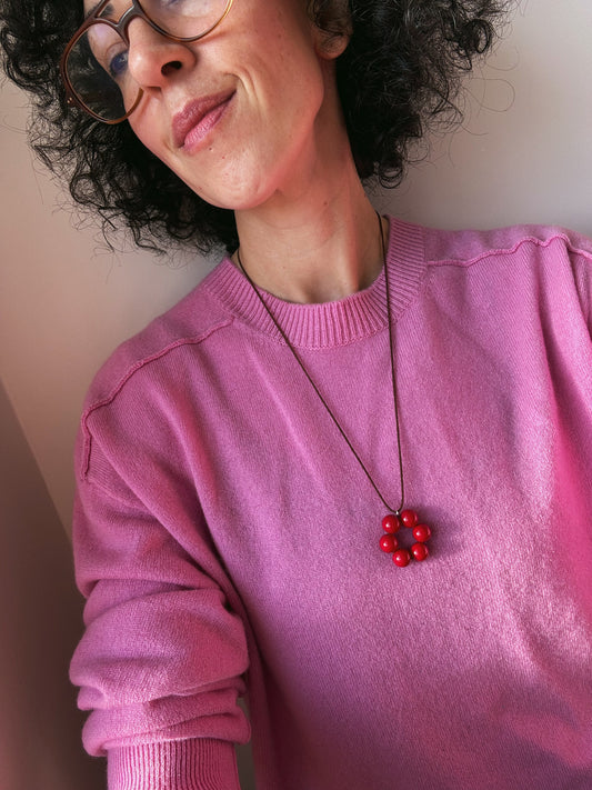 Cherry Red Petal Pendant