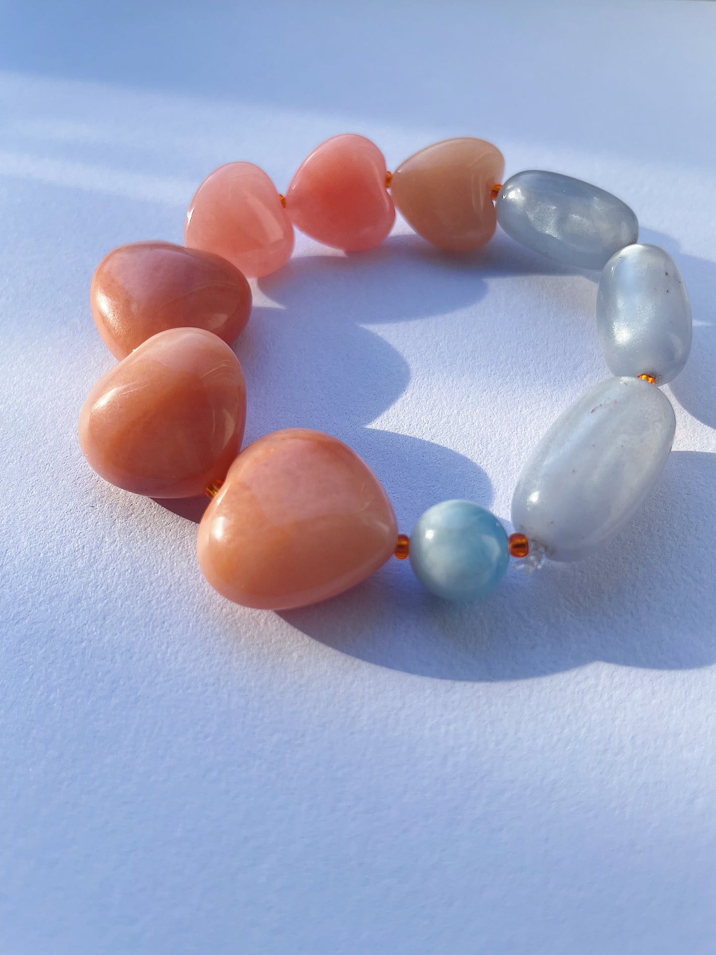 Peach and Grey Bracelet