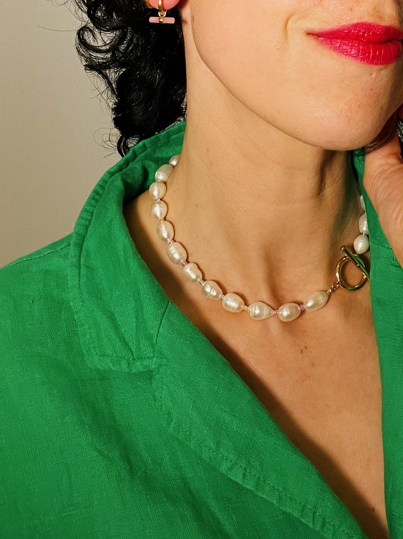 Iced Gem Freshwater Pearl Necklace