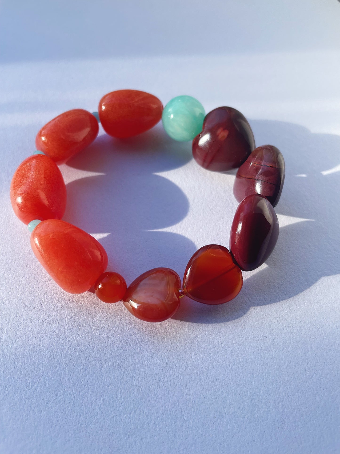 Aubergine and Watermelon Bracelet