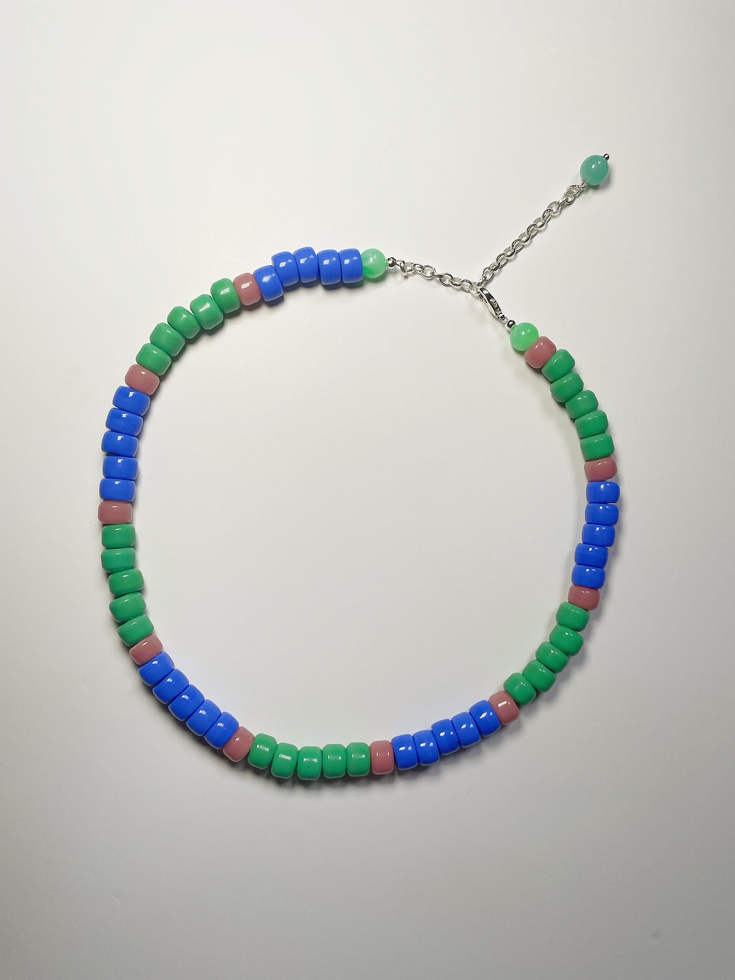 Green and blue beaded necklace