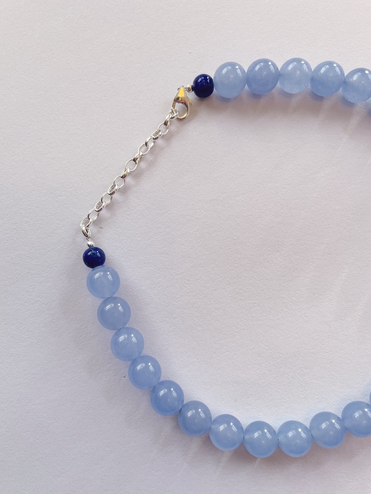 Sky Blue and Peach Cherry Necklace