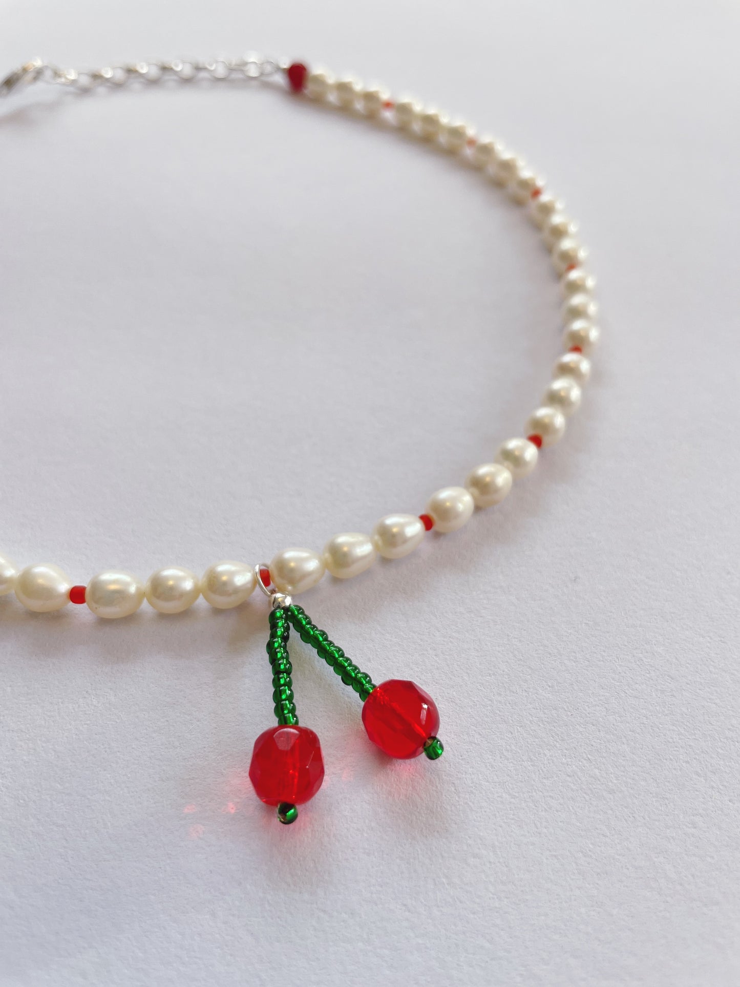 Mini Pearl Cherry Necklace