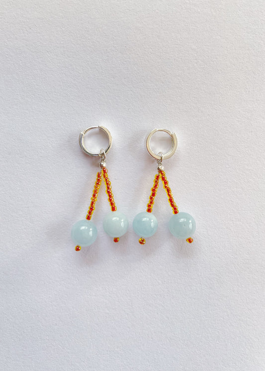 Icy Blue Cherry Earrings